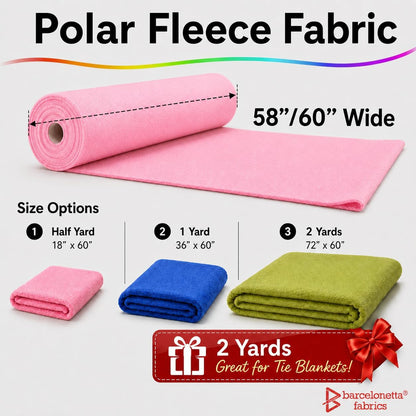 Fleece Fabric | Blanket Fabric | 36"X60" | Polar Fleece | Soft, Plush, Anti-Pill | Poncho, Pillow Cover, PJ Pants, Cushion, Liners, Eye Mask (Pink, 1 Yard)