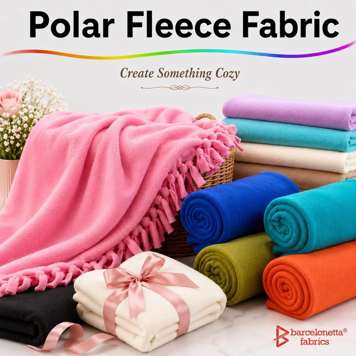 Fleece Fabric | Blanket Fabric | 36"X60" | Polar Fleece | Soft, Plush, Anti-Pill | Poncho, Pillow Cover, PJ Pants, Cushion, Liners, Eye Mask (Pink, 1 Yard)