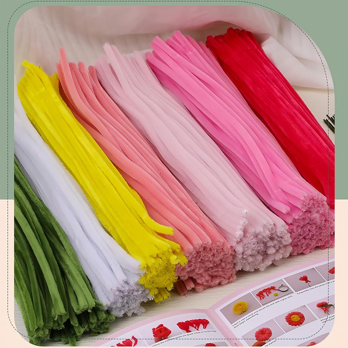 450Pcs Pipe Cleaners Pink Flower Bouquet Craft Kit, Assorted Pink Chenille Stems for DIY Art, Ideal for Party Decor, Home Accents & Handmade Gifts