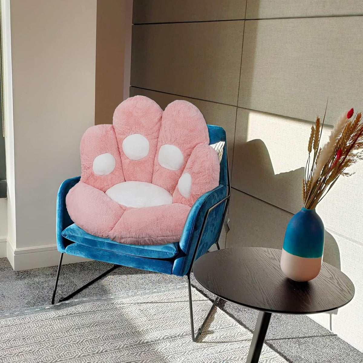 Cat Paw Cushion for Computer and Gaming Chairs 23.6"x27.6" Pink