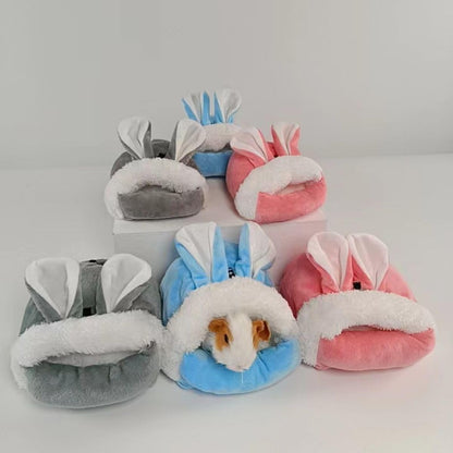 Hamster Bed,Winter Warm Cozy House Hideout, Cage Nest Accessories for Sugar Glider Golden Hamster (Pink,Small)