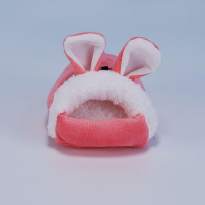 Hamster Bed,Winter Warm Cozy House Hideout, Cage Nest Accessories for Sugar Glider Golden Hamster (Pink,Small)