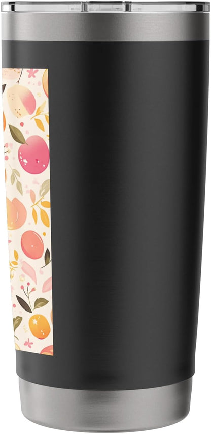 Cute Vintage Peach and Fruit Pattern Art Stainless Steel Insulated Tumbler