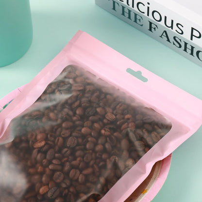 200 PCS-5x8 Reclosable Mylar Bags Pink for Food Storage, Resealable Mylar Bag with Clear Window for Small Businesses, Smell Proof Aluminum Foil Resealable Edible Packaging Bag for Candies