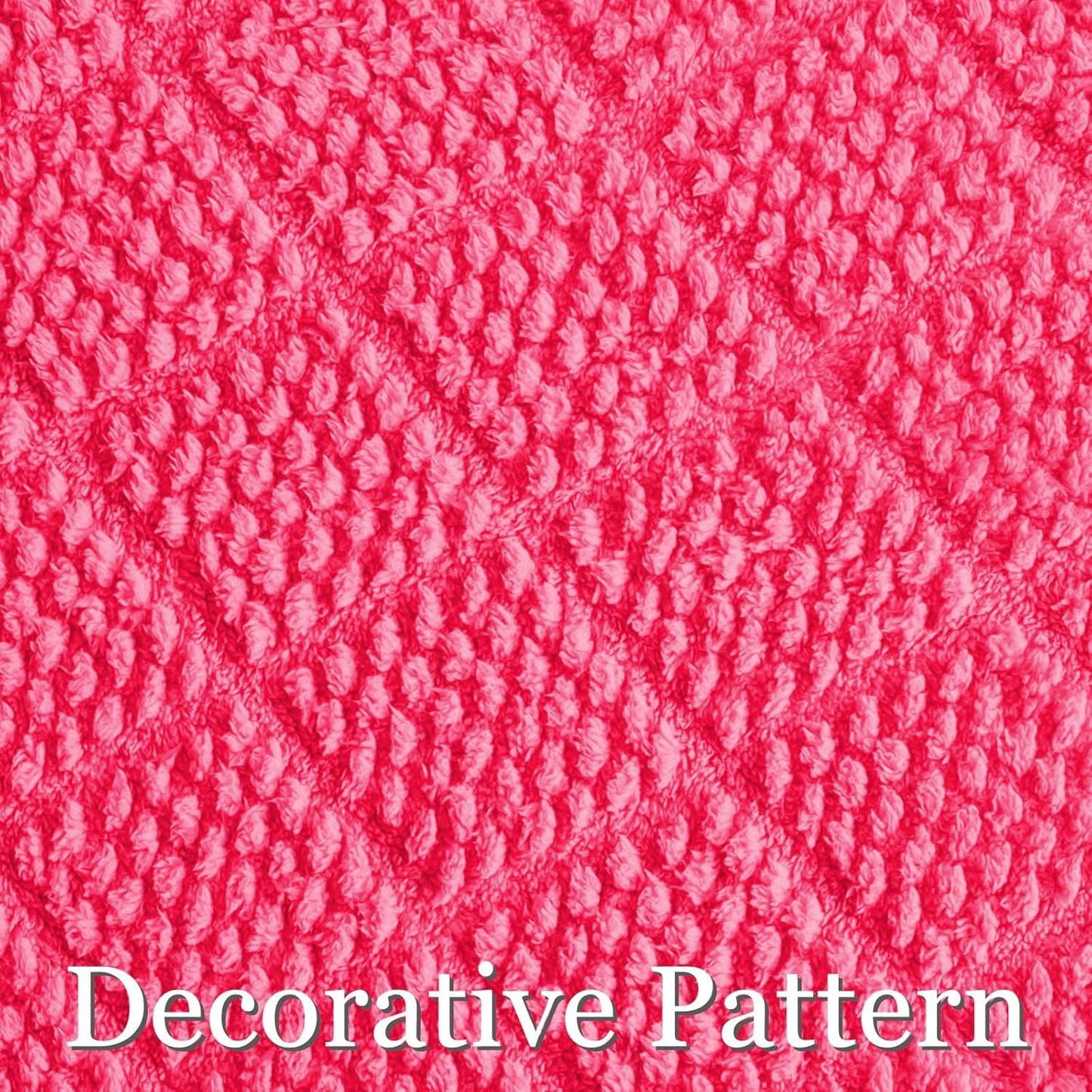 Whale Flotilla Fuzzy Fleece Throw Blanket for Couch, Bed, Soft Fluffy Jacquard Waffle Blankets for All Season, Lightweight and Cozy, 50x60 Inch, Hot Pink