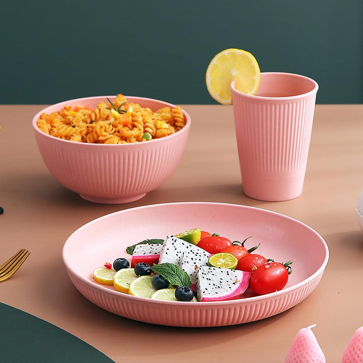 Set of 4 Unbreakable Cereal Bowls, Dishwasher Safe Reusable Dining Bowls