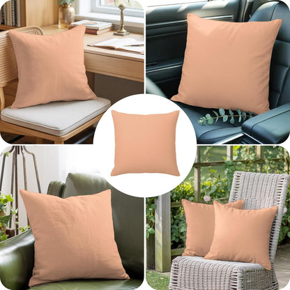 Peach Pink Watercolor Outdoor Pillowcase,Solid Color Throw Pillow Covers for Bedroom Sofa Living Room Camping 26 x 26 Inch
