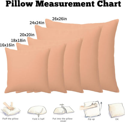 Peach Pink Watercolor Outdoor Pillowcase,Solid Color Throw Pillow Covers for Bedroom Sofa Living Room Camping 26 x 26 Inch