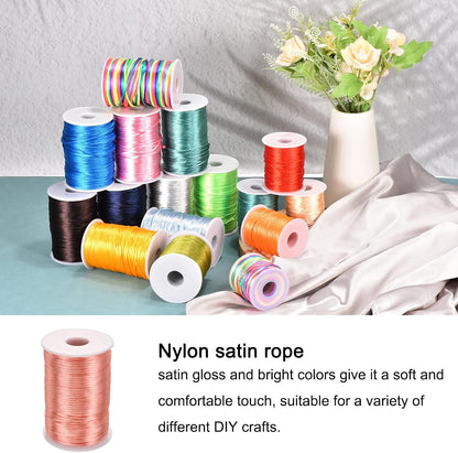 Nylon Satin Cord 2.5mm, 109 Yard Nylon String for Bracelet Braided Thread [for Jewelry Making Necklace Chinese Knot Craft] - Peach Pink