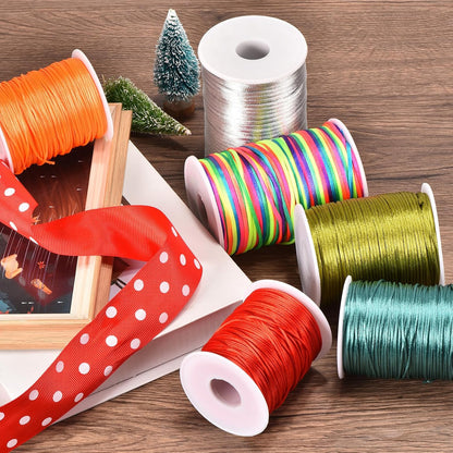 Nylon Satin Cord 2.5mm, 109 Yard Nylon String for Bracelet Braided Thread [for Jewelry Making Necklace Chinese Knot Craft] - Peach Pink