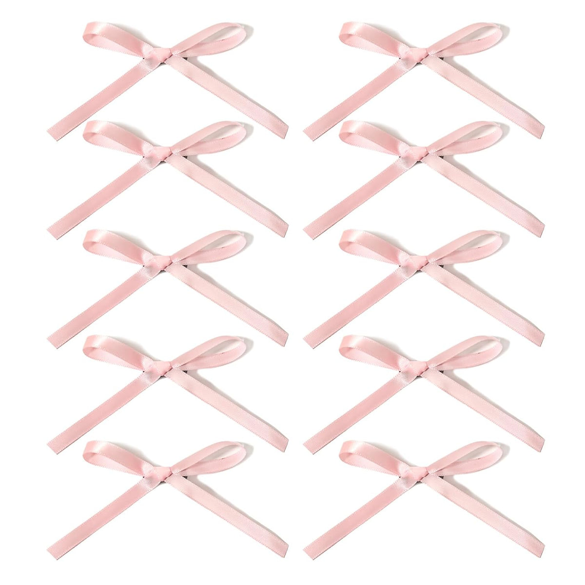 Bow Hair Clip, 10Pcs Pink Satin Fabric Bowknot with Long Tail Tassel Ribbon Claw Clips for Girls Teens Kids Hair Barrettes with Bow Accessories