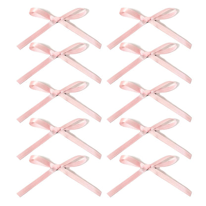 Bow Hair Clip, 10Pcs Pink Satin Fabric Bowknot with Long Tail Tassel Ribbon Claw Clips for Girls Teens Kids Hair Barrettes with Bow Accessories