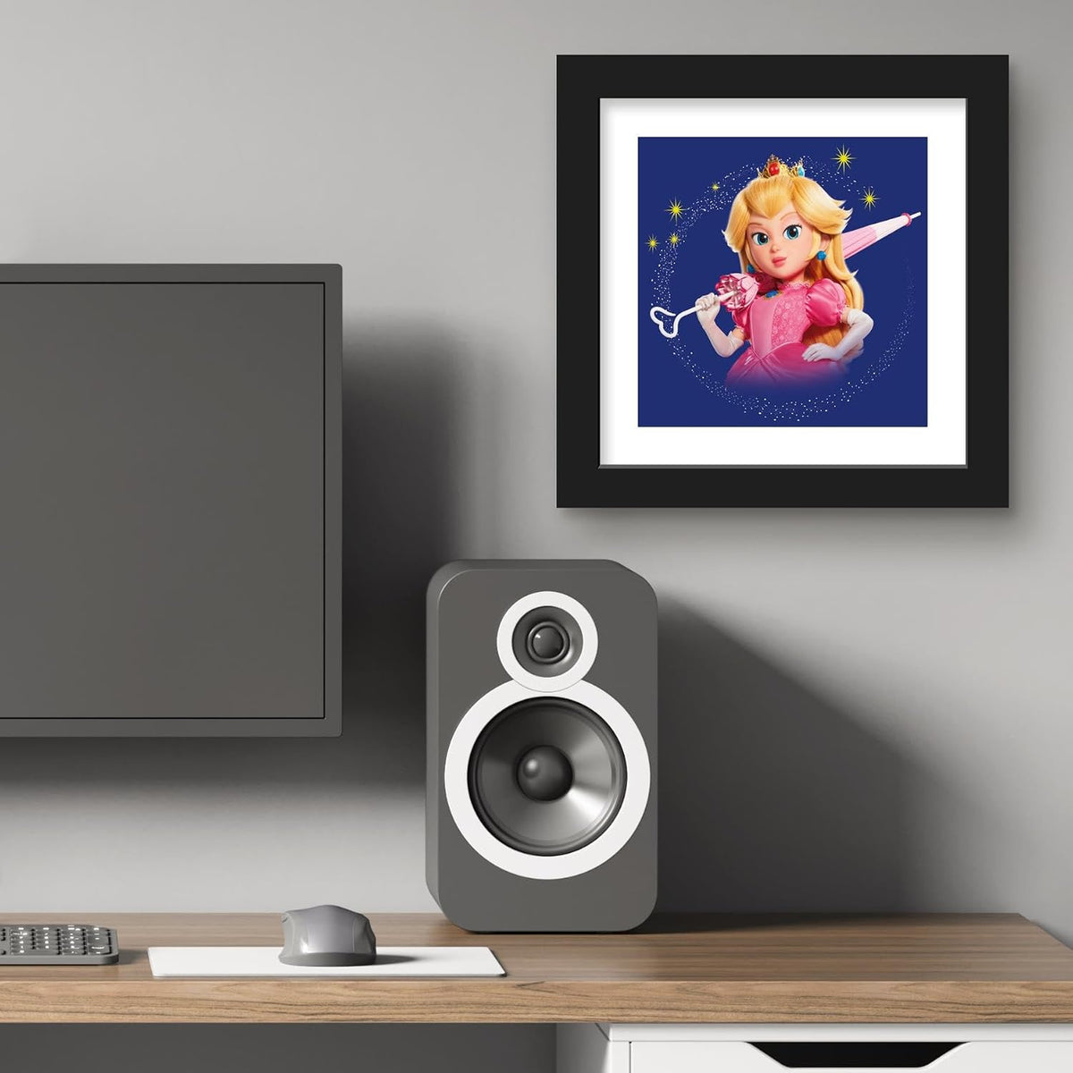 Gallery Pops® Nintendo The Super Mario Galaxy Movie (2026) - Princess Peach Wall Art Gallery Pops Wall Art, Black Framed Version