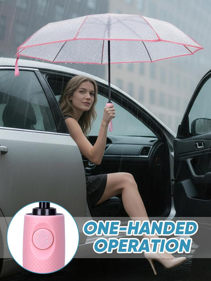 Windproof Travel Umbrellas for Rain and Sun, Withstands 85MPH Winds Auto Open Close Folding Umbrella with Ergonomic Handle, Quick Dry Canopy for Commuting or Backpack