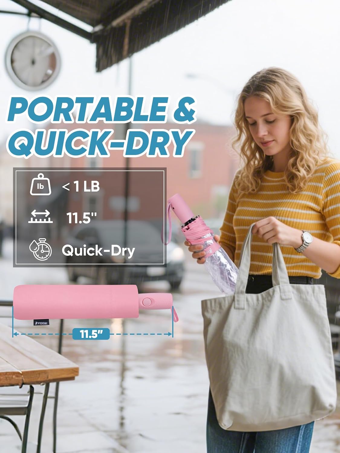 Windproof Travel Umbrellas for Rain and Sun, Withstands 85MPH Winds Auto Open Close Folding Umbrella with Ergonomic Handle, Quick Dry Canopy for Commuting or Backpack