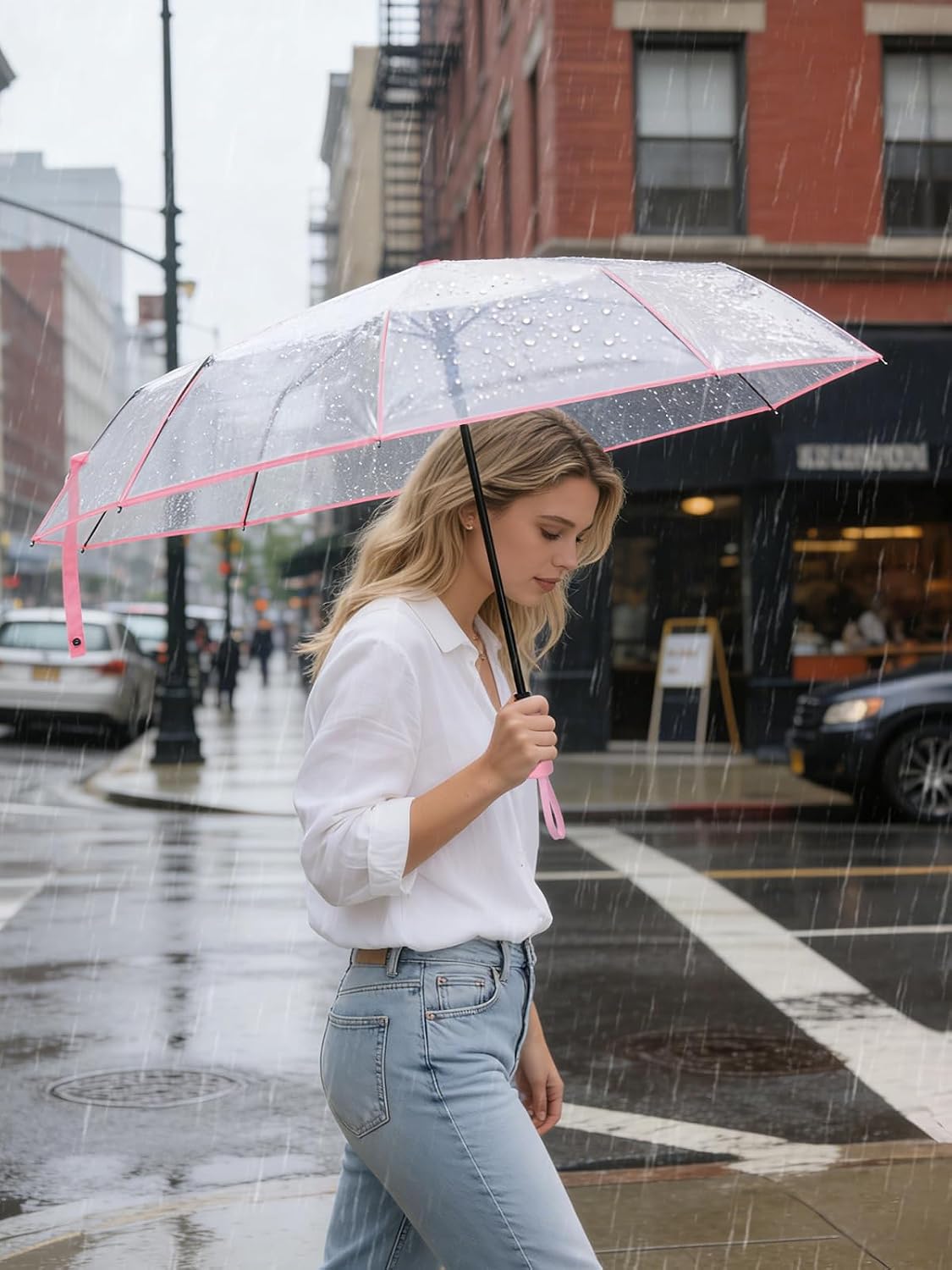 Windproof Travel Umbrellas for Rain and Sun, Withstands 85MPH Winds Auto Open Close Folding Umbrella with Ergonomic Handle, Quick Dry Canopy for Commuting or Backpack