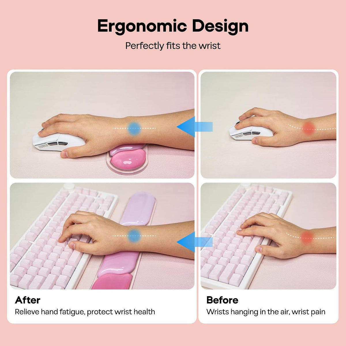 CloudGel Wrist Rest for Keyboard and Mouse, 2 Pieces