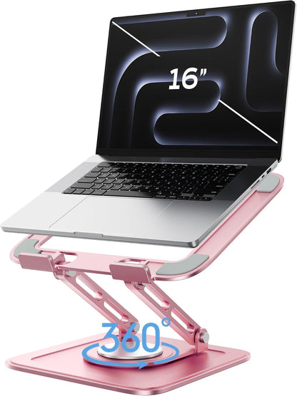 Adjustable Laptop Stand, Computer Stand with 360 Rotating Base