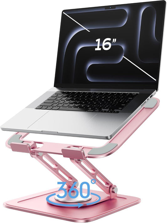 Adjustable Laptop Stand, Computer Stand with 360 Rotating Base