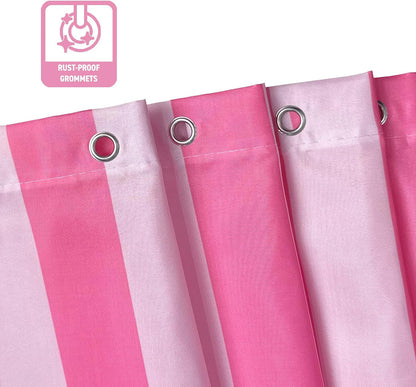 Striped Shower Curtain 72x72 inch, Waterproof Polyester Fabric Bathroom Shower Curtain Set with Hooks, Modern Minimalist Stripe Design for Bathroom Decor (Pink)