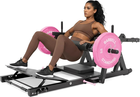 Hip Thrust Machine, 800LBS Plate-Loaded Glute Bridge Machine with Weight Holder, Heavy Duty Butt Exercise Equipment for Glute Muscles Building and Butt Shaping, Adjustable Footboard