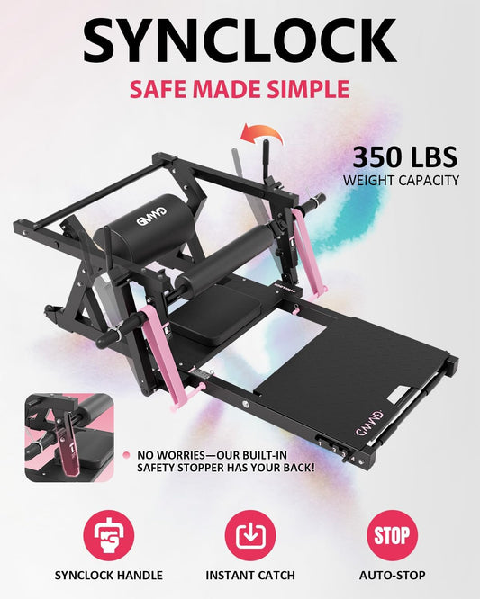Hip Thrust Machine, 800LBS Plate-Loaded Glute Bridge Machine with Weight Holder, Heavy Duty Butt Exercise Equipment for Glute Muscles Building and Butt Shaping, Adjustable Footboard