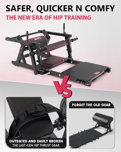 Hip Thrust Machine, 800LBS Plate-Loaded Glute Bridge Machine with Weight Holder, Heavy Duty Butt Exercise Equipment for Glute Muscles Building and Butt Shaping, Adjustable Footboard