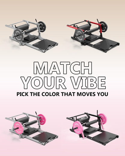 Hip Thrust Machine, 800LBS Plate-Loaded Glute Bridge Machine with Weight Holder, Heavy Duty Butt Exercise Equipment for Glute Muscles Building and Butt Shaping, Adjustable Footboard