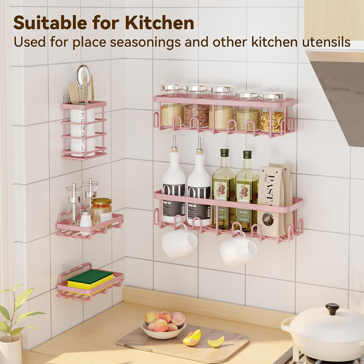 Shower Caddy Adhesive, Rustproof Shower Organizer, Wall Shower Rack