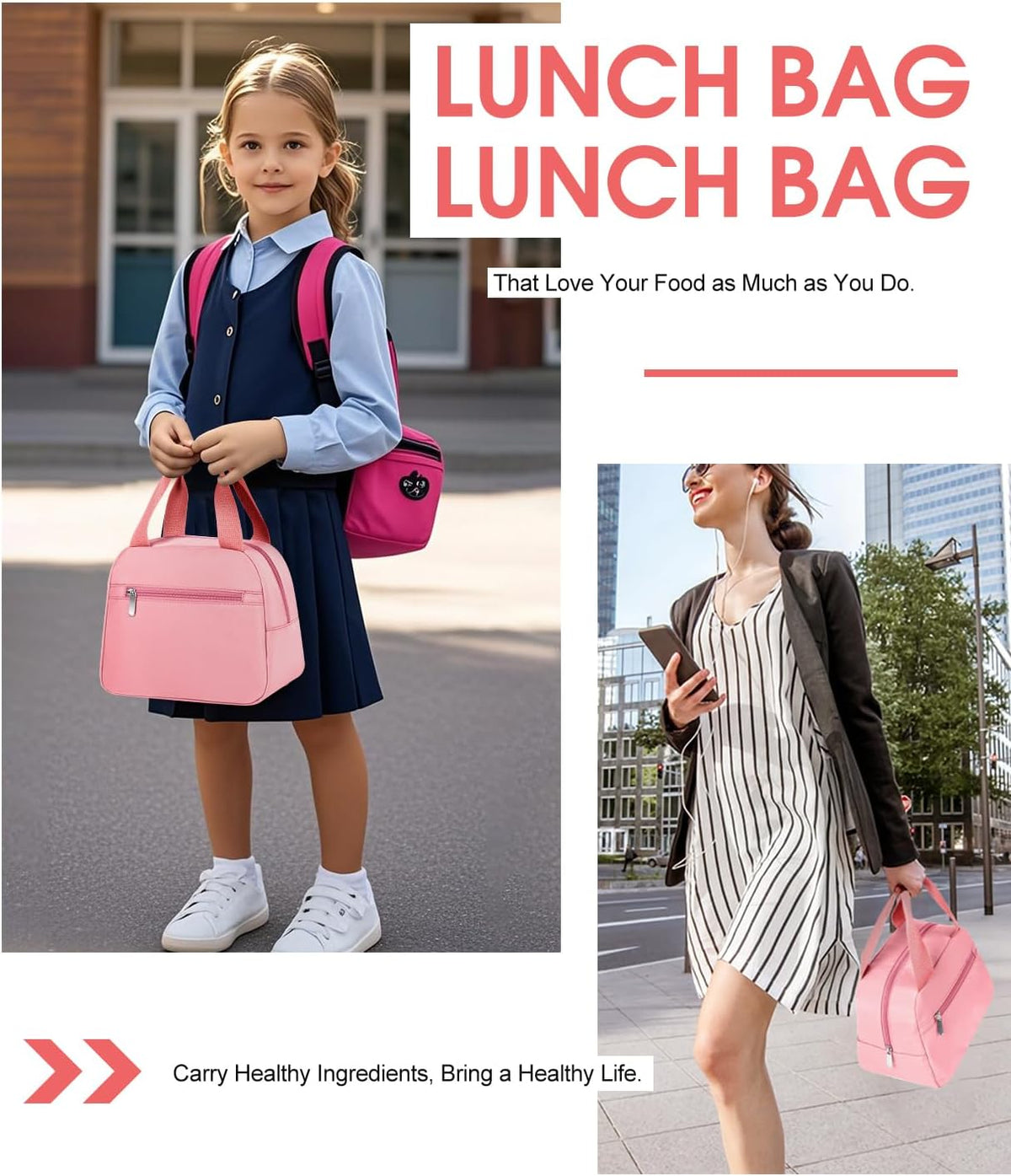Lunch Bag, Small Insulated Lunch Box for Women