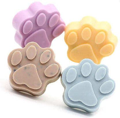Elome Silicone Ice Tray Mini Animal Dog Cat Paw Print Cupcake Muffin Baking Cup Mold, Ice Cube Chocolate Soap Candle Tray Pink