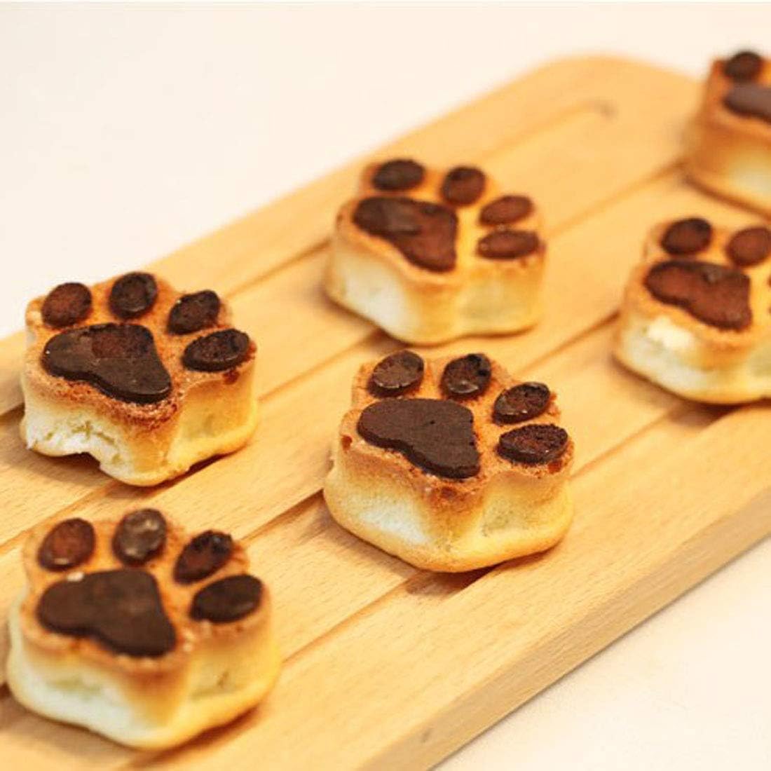 Elome Silicone Ice Tray Mini Animal Dog Cat Paw Print Cupcake Muffin Baking Cup Mold, Ice Cube Chocolate Soap Candle Tray Pink