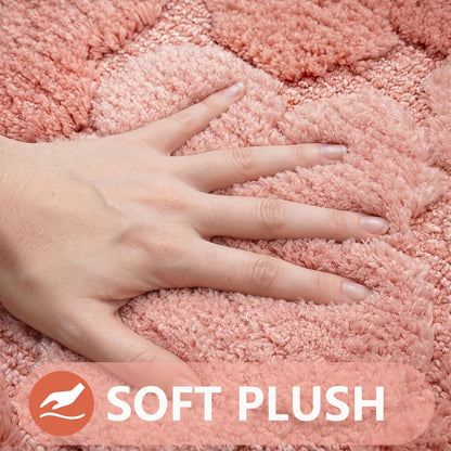 Pink Flower Bath Mat Cute Bathroom Rugs Floral Shower Mat 20" x 32"