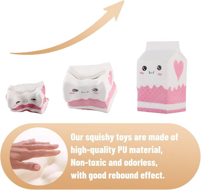 4.8" Jumbo Slow Rising Kawaii Squishie Milk Bag Scented Squishies Charms Decompress Toy 1 Pcs Color Random Stress Relief Kid's Toys