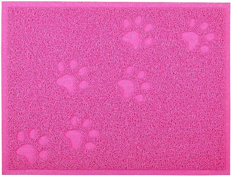 Cat Litter Box Debris Catcher Mat 16x12 Inches,4 Colors Available (Rose Red)