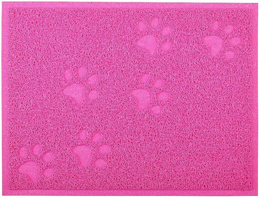 Cat Litter Box Debris Catcher Mat 16x12 Inches,4 Colors Available (Rose Red)