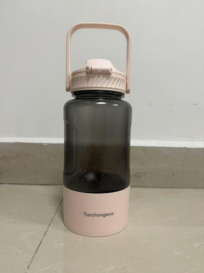 50oz Dog Water Bottle with Handle - Portable Pet & Human Water Dispenser for Hiking, Camping, Travel - Leakproof, BPA-Free, Outdoor Puppy Essential for Walking, Park, Beach (Pink)