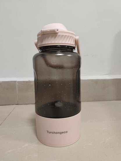 50oz Dog Water Bottle with Handle - Portable Pet & Human Water Dispenser for Hiking, Camping, Travel - Leakproof, BPA-Free, Outdoor Puppy Essential for Walking, Park, Beach (Pink)