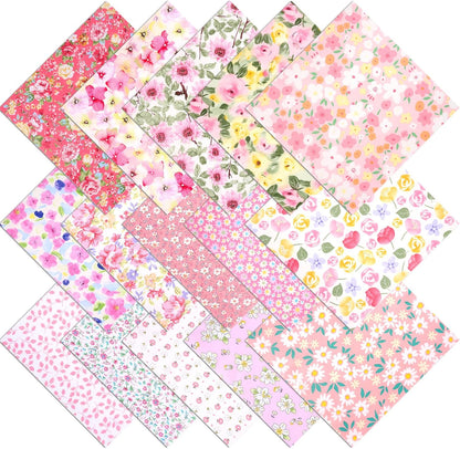 15pcs 10"x10"Cotton Fabric, DIY Quilt Patchwork for Sewing(Pink)