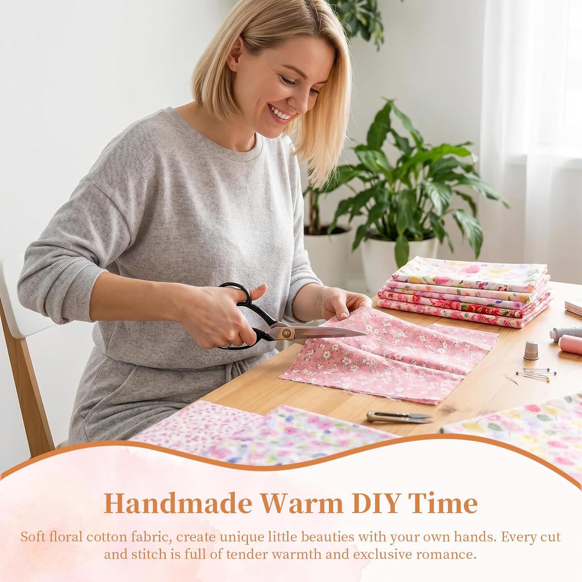 15pcs 10"x10"Cotton Fabric, DIY Quilt Patchwork for Sewing(Pink)