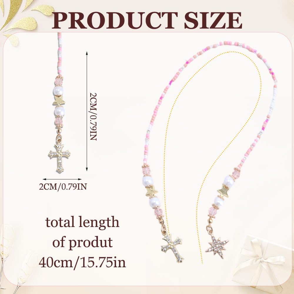 Christian Cross Beaded Bookmark, Pink Beaded Wire Metal Bookmark for Women & Man, Lightweight Aesthetics Book Mark for Book Lovers Student Teacher Bookish Accessories Gift