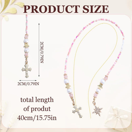 Christian Cross Beaded Bookmark, Pink Beaded Wire Metal Bookmark for Women & Man, Lightweight Aesthetics Book Mark for Book Lovers Student Teacher Bookish Accessories Gift
