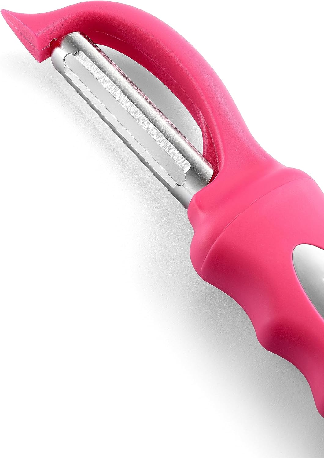 Swivel Vegetable Peeler for Kitchen w/Soft Grip Handle, Pink