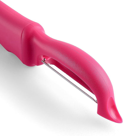 Swivel Vegetable Peeler for Kitchen w/Soft Grip Handle, Pink