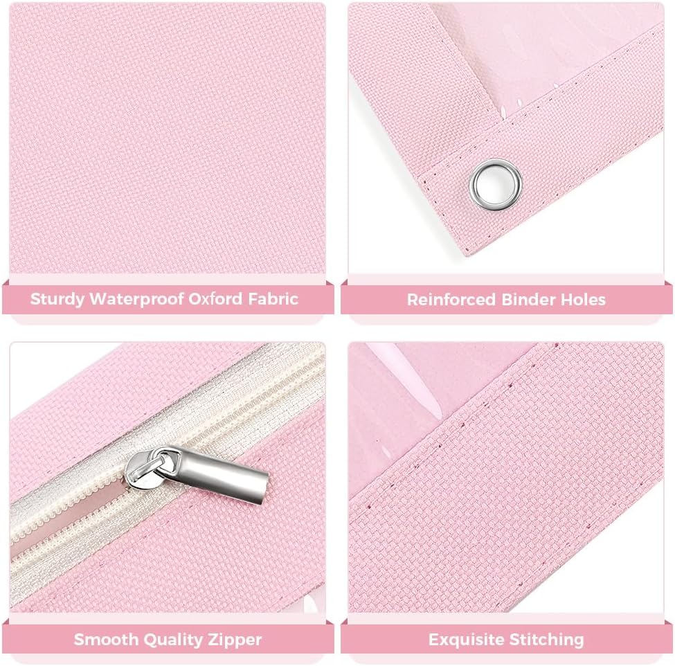 Pencil Pouch for 3 Ring Binder, 9.8" x 7.3" Clear Window Pencil Bag