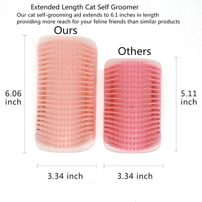 miwoowim 2 Pack 6.1" Extended Cat Self Groomer, Wall Corner Massage Brush