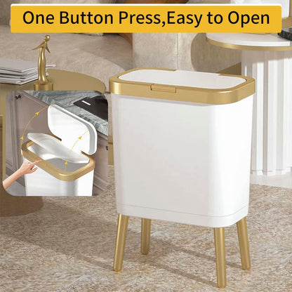 Procade 2Pack 4 Gallon Gold Bathroom Trash Can,White and Pink Garbage Cans