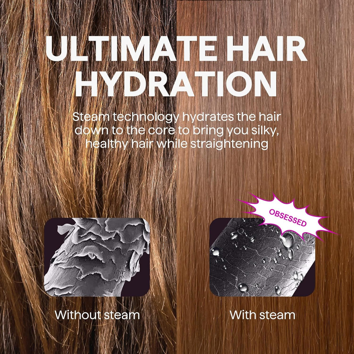 Wavytalk Pro Steam Hair Straightener Brush Steamline Pro Straightener Brush