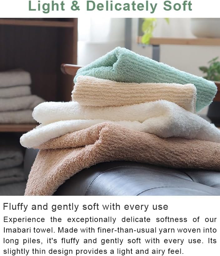 HIORIE Imabari Towel, 2-Piece Bath Towel Set, Air&Thin, Peach