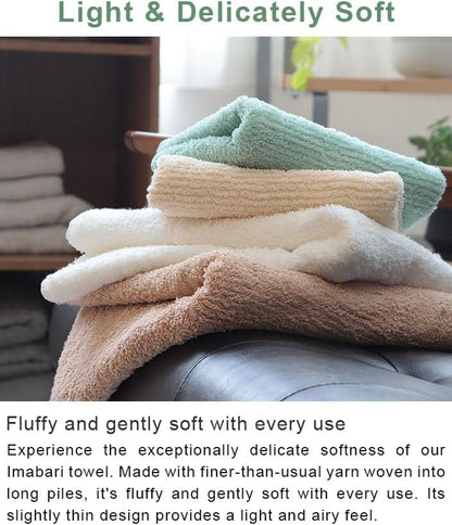 HIORIE Imabari Towel, 2-Piece Bath Towel Set, Air&Thin, Peach